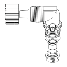 Clack Part, WS1, Drain Line Port, ELBOW with Nut and Insert (H4650)