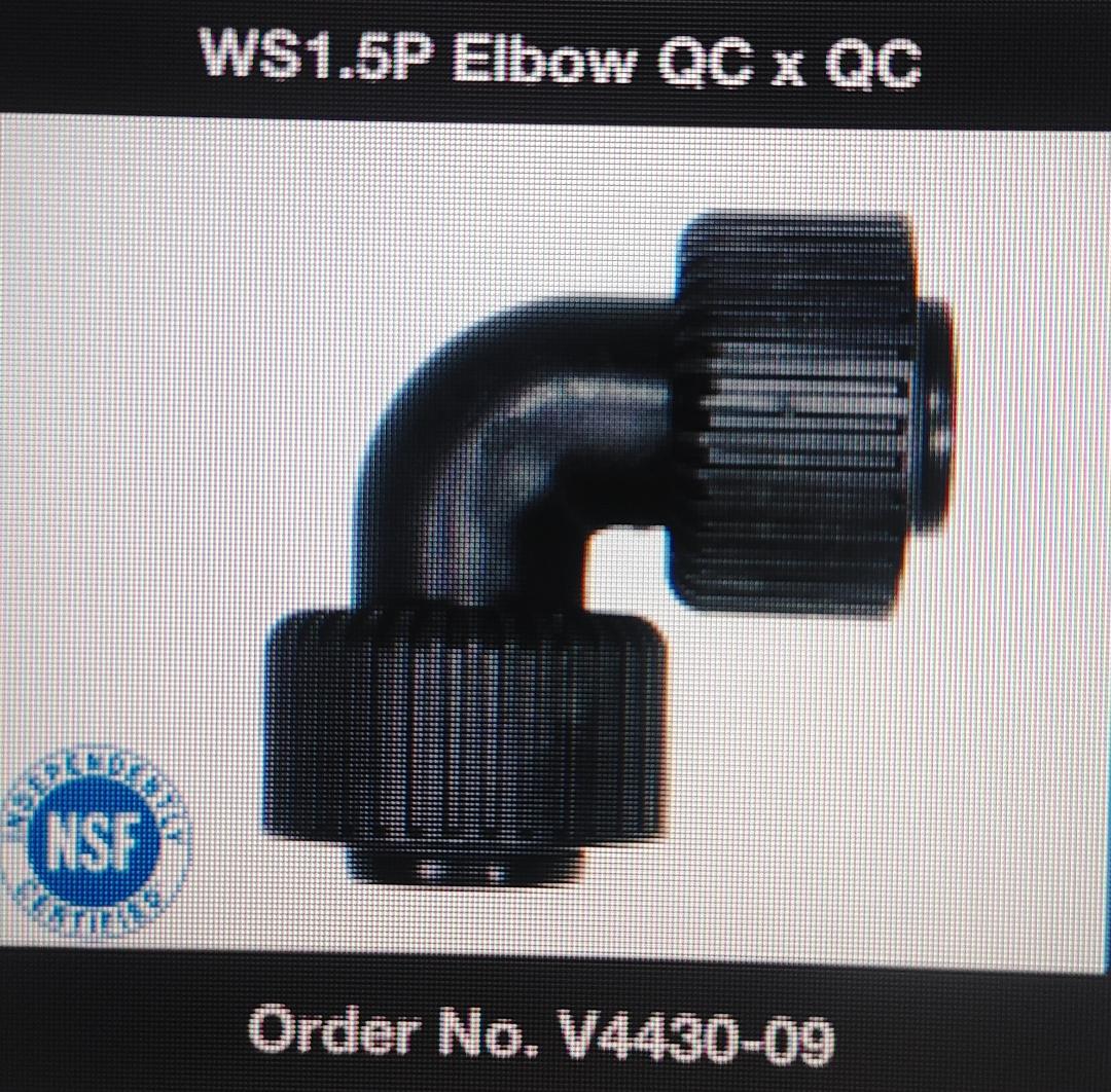 Clack, Installation Adapter Elbow, Plastic, WS1.5P QC x 1 1/2" QC, V4430-09