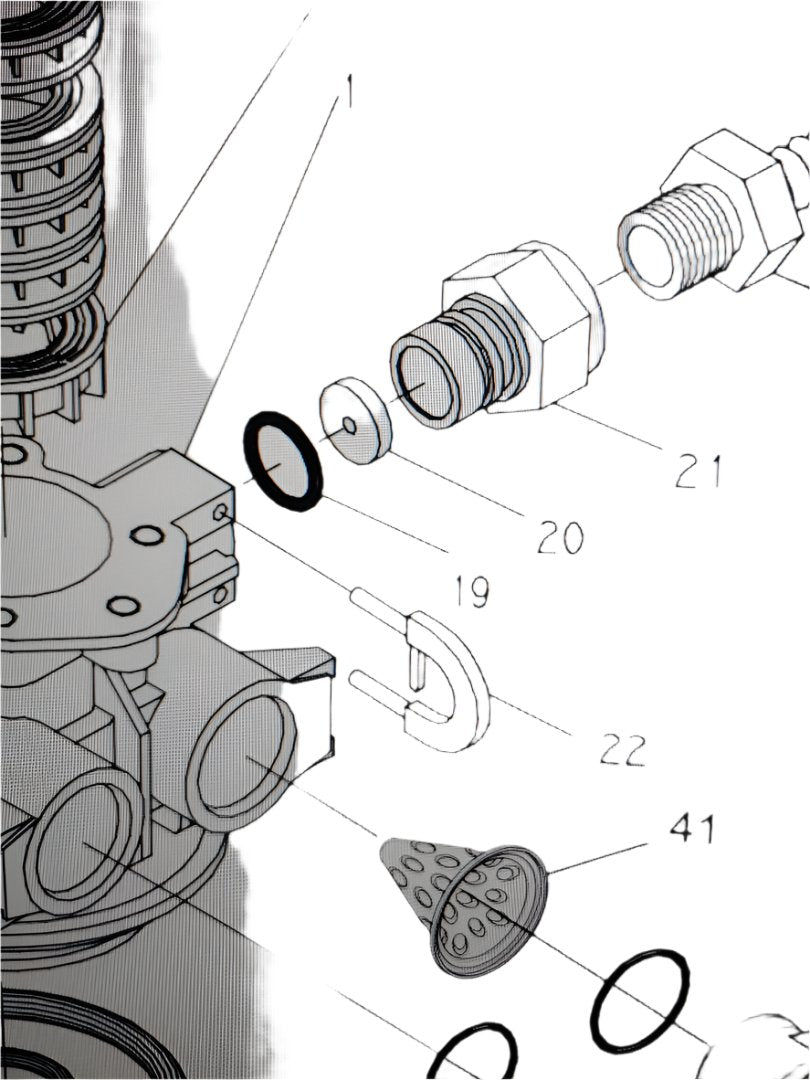 Fleck Part, Internal 5000, Drain Line Flow Control RETAINING CLIP