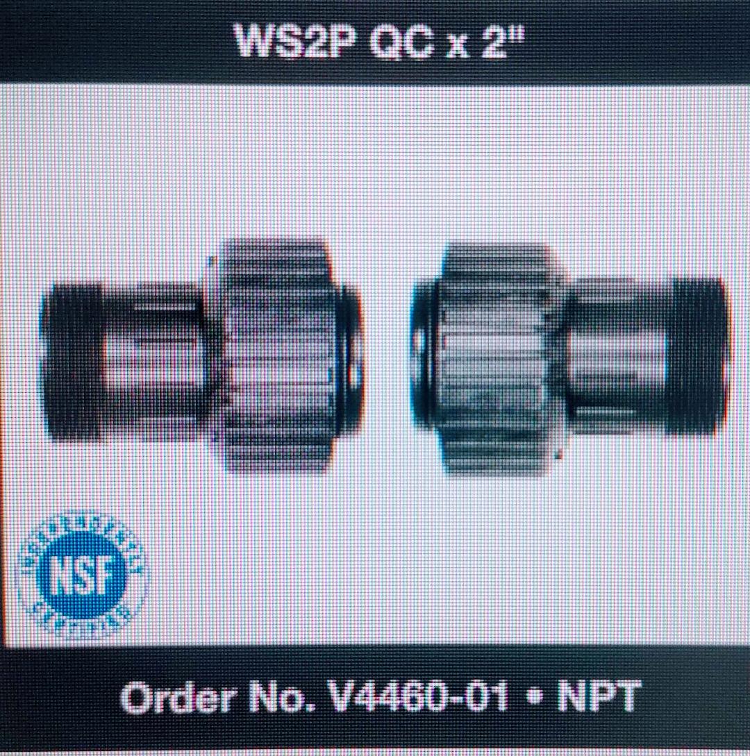 Clack, Installation Adapter, Plastic, WS2P QC x 2" MIP, V4460-01