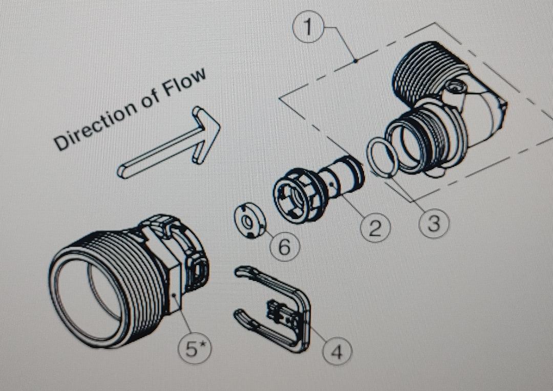Clack Part, WS1.5, DLFC, Elbow 0.7-10 GPM Assembly