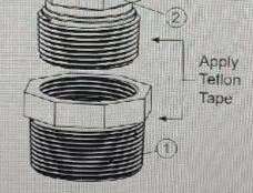 Clack Part, WS3, Drain Elbow 3/4" Male NPT without Silencer, BUSHING 1.5" x 1.25" NPT